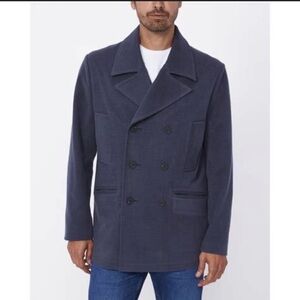 PAIGE Ossie Peacoat L NWT Dark Blue Double Breasted Jacket Modern Classic Coat